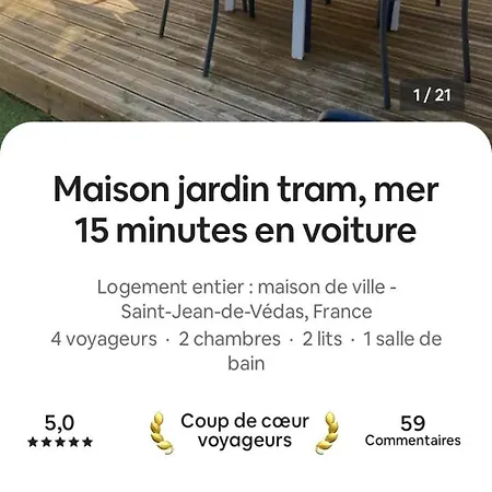 Casa vacanze Maison Jardin Tram,mer 15mn Voiture Saint-Jean-de-Védas